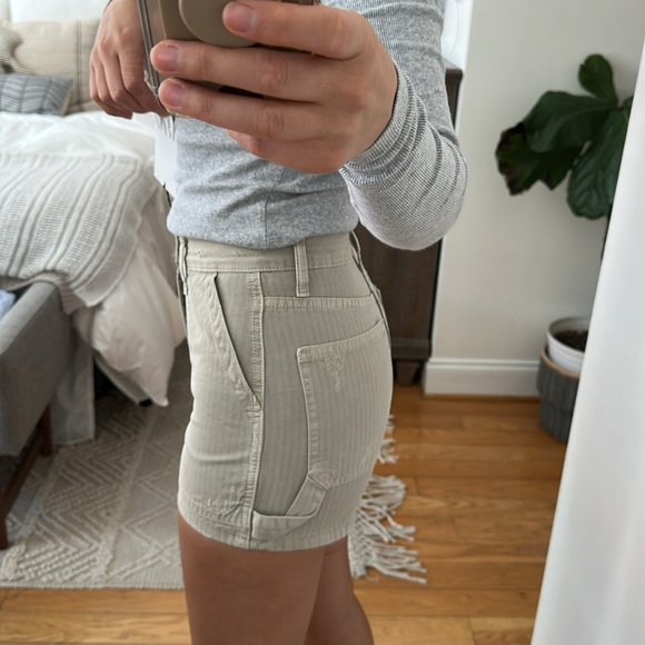 Zara trf high rise waist cargo shorts stone taupe gray 0 25 6688/001 - Picture 10 of 11